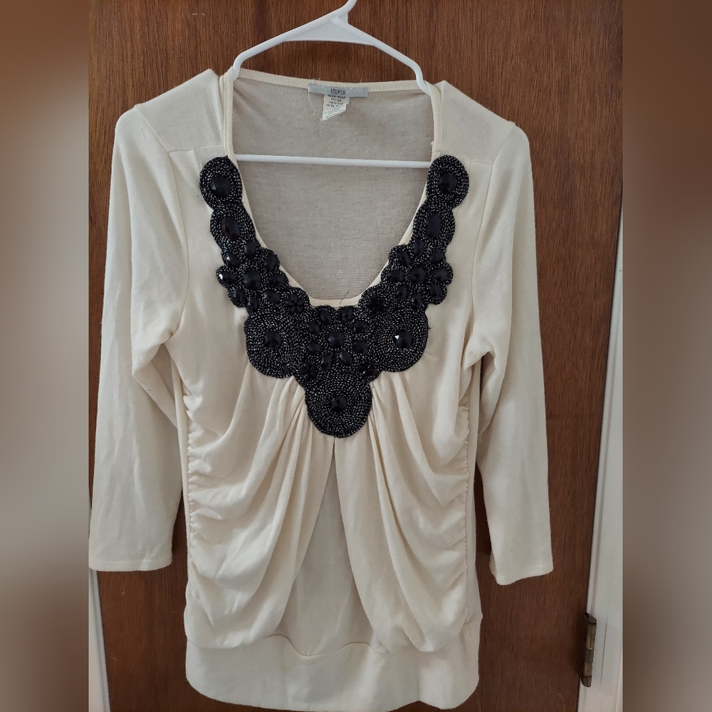 Dress shirt with black jewels